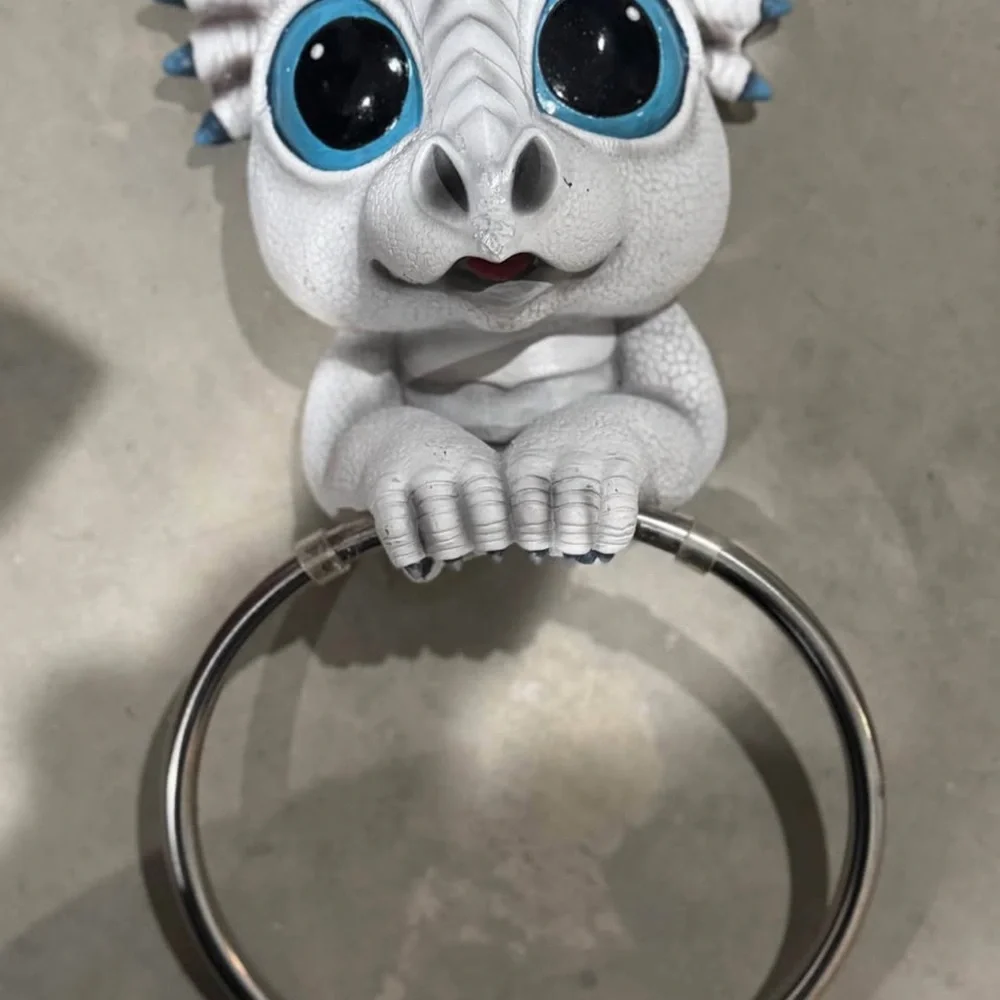Adorable White Dragon Towel Ring